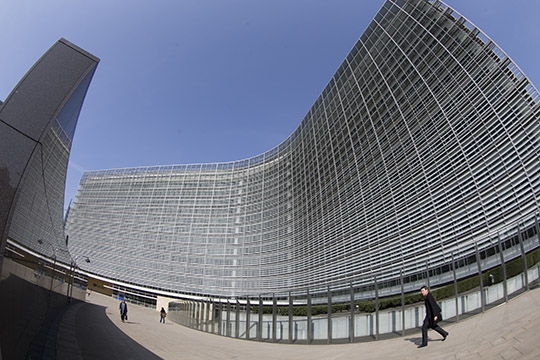 epa05875104 A fisheye lens photograph of the European Commission headquarters building, Berlaymont, in the European district, in Brussels, Belgium 28 March 2017.  EPA/OLIVIER HOSLET