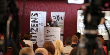 Фото архива на ЦИВИЛ: Германскиот амбасадор, еден од говорниците на Конферeнцијата „Перспективите на македонските избори“, 25 септември 2019 / фото: Б. Јордановска