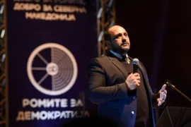Менсур Халити, основач на Фондацијата Ромите за демократија на настанот „Добро за Ромите, добро за Северна Македонија“.