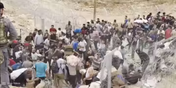 People seeking aid in Gaza
Photo source> screenshot AP