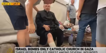 Israel atack on Gaza church
Photo source: Video of Al Jazeera