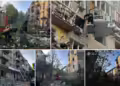 Последициод рускиот комбиниран воздушен напад на Кијив. Фото: Телеграм канал на Володимир Зеленски