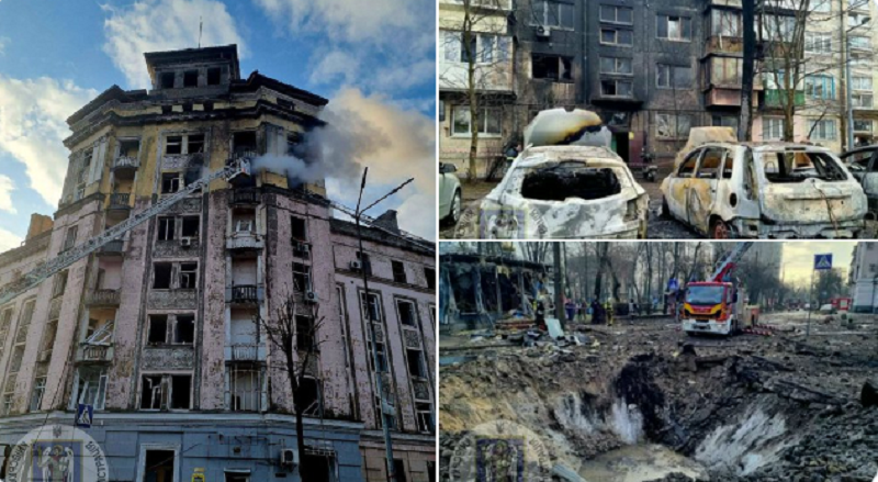 Масивен ракетен напад врз Кијив, повредени, уништени станбени згради, училишта, градинки, рускиот терор продолжува