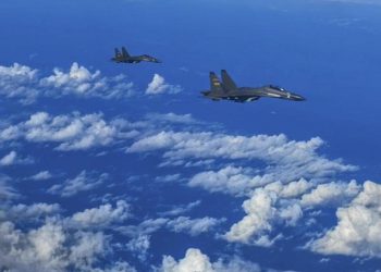 Chinese fighter jets crossed the median line in the Taiwan Strait during the latest manoeuvres. (AP PHOTO)