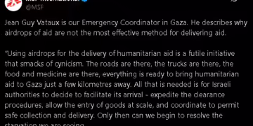 MSF International comment on humanitarian airdrop in Gaza
Source- X