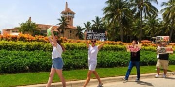 Outside Mar-a-Lago earlier this month. Saul Martinez for The New York Times