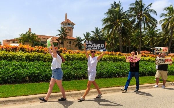 Outside Mar-a-Lago earlier this month. Saul Martinez for The New York Times