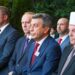 Христијан Мицкоски и вицепремиерот Изет Меџити на свечениот прием по повод 24 години од потпишувањето на Охридскиот рамковен договор. Фото: Влада на Република Северна Македонија/ Фејсбук