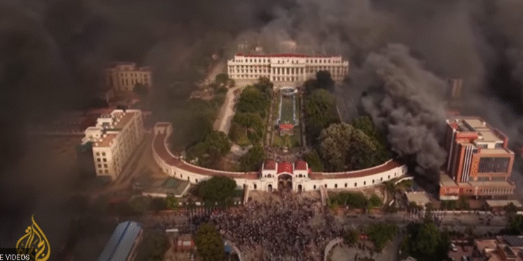 Nepali Parliament set on fire by Gen. Z protesters
Source> screenshot from Al -Jazeera video
