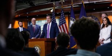 A news conference held by Republican members of the House Intelligence Committee to discuss the F.B.I. raid.Anna Rose Layden for The New York Times