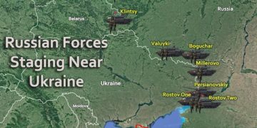 Мапа: Руските воени сили на границите со Украина (freebeacon.com)