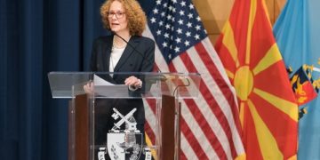 On March 5, 2019, the Minister of Defence of North Macedonia Mrs. Radmila Shekerinska visited the National Defense University in Washington, DC. She gave a talk in Lincoln Hall as part of the College of International Security Affairs' lecture series.