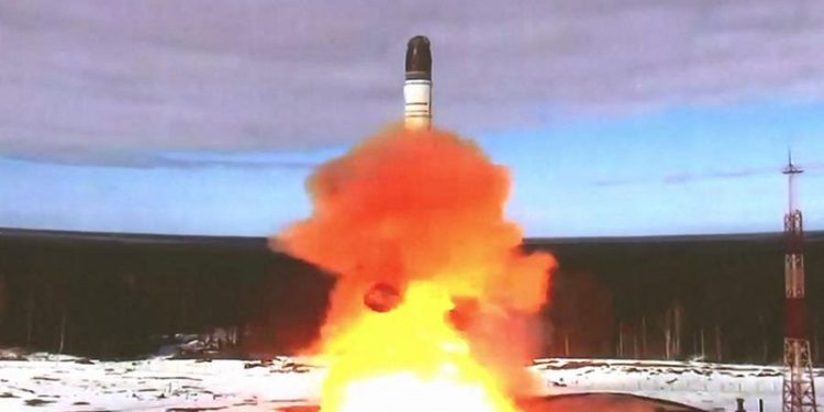 Лансирање на РС-28 Сармат, 20 април 2022 (извор: Министерство за одбрана на Русија)