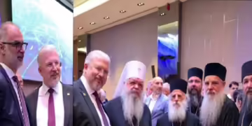 Фото: монтажа од скриншоти од Фејсбук профилот на руската амбасада во Северна Македонија