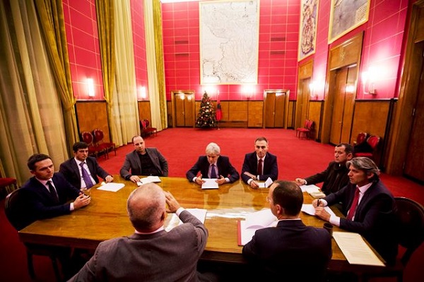 Средба на лидерите на политичките партии со премиерот на Албанија, Еди Рама, јануари 2017 година.