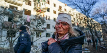 Фото: Olena Kurilo's image became on the faces of the conflict when Russian began its military advance in the Ukraine. (Getty)