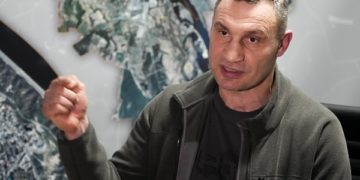 Vitali Klitschko, Kyiv Mayor and former heavyweight champion gestures while speaking during his interview with the Associated Press in his office in the City Hall in Kyiv, Ukraine, Sunday, Feb. 27, 2022. A Ukrainian official says street fighting has broken out in Ukraine's second-largest city of Kharkiv. Russian troops also put increasing pressure on strategic ports in the country's south following a wave of attacks on airfields and fuel facilities elsewhere that appeared to mark a new phase of Russia's invasion. (AP Photo/Efrem Lukatsky)
