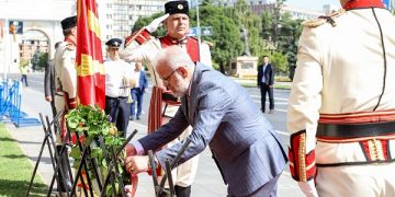 Претседателот на Собранието на Северна Македонија, Талат Џафери, на чествување на Илинден во Скопје, 02.08.2021