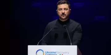 Volodymir Zelensky at "The Ukraine Recovery Conference"
Photo source: New Europeans People’s Forum