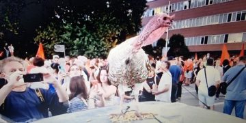 Злоупотреба на животни, антиевропски протести, Скопје, 13 јули 2022 година