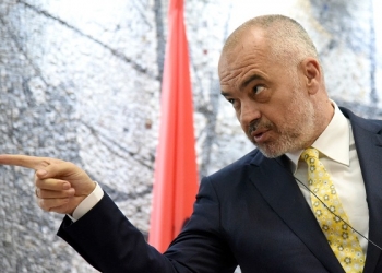 Albanian Prime Minister Edi Rama speaks during a joint press conference with Prime Minister of Montenegro Dusko Markovic (not pictured), at the Vila Gorica, in Podgorica, Montenegro, 03 April 2017. Rama arrived in Podgorica for a one day official visit., Image: 327638623, License: Rights-managed, Restrictions: , Model Release: no, Credit line: Profimedia, TEMP EPA