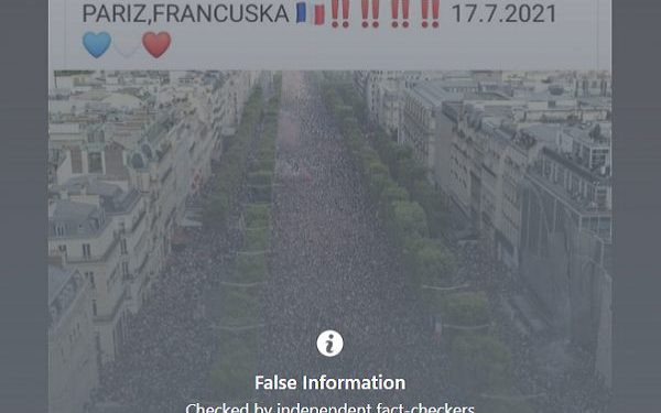 Фотографијата - лажна вест е блокирана од Фејсбук врз основа на укажувањето од независни проверувачи на фактите.