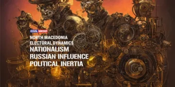 Илустрација: Изборни динамики во Северна Македонија: Национализам, руско влијание, политичка инертност (во соработка со deepAI)
