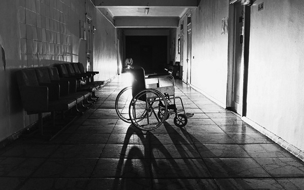 Wheelchair in the old hospital