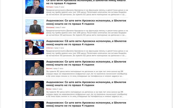 Медиумски објави од гостувањето на советникот Андоновски во Топ тема на ТВ Телма, извор: time.mk