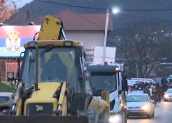 Протести, блокади и инциденти во северниот дел од Косово (скриншот од видео снимка од протести, објавена на 12 декември 2022)