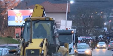 Протести, блокади и инциденти во северниот дел од Косово (скриншот од видео снимка од протести, објавена на 12 декември 2022)
