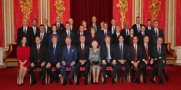 Family photo with Her Majesty the Queen, the Prince of Wales, NATO Secretary General Jens Stoltenberg and NATO Heads of State and/or Government