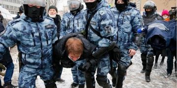 Полициска бруталност, Москва, Русија, 31 јануари 2021.