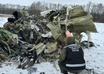 Остатоци од паднатиот руски авион Ил 76 во регионот Белгород / Фото: Укринформ