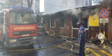 Трагедија во Тетово, изгоре модуларната болница лекување од КОВИД-19 (фото: Мета.мк)