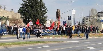 Протест за Монструм, 2 април 2021/ Фотгографија Огнен Бошњаковски
