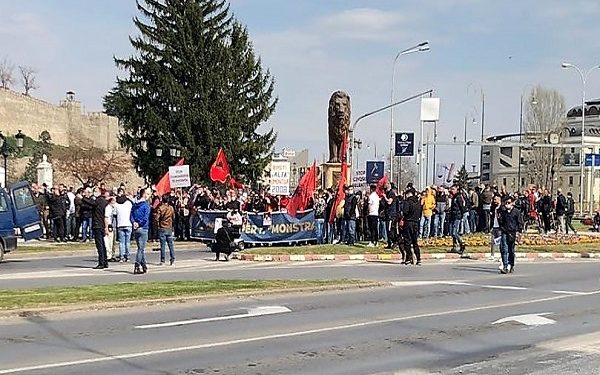Протест за Монструм, 2 април 2021/ Фотгографија Огнен Бошњаковски