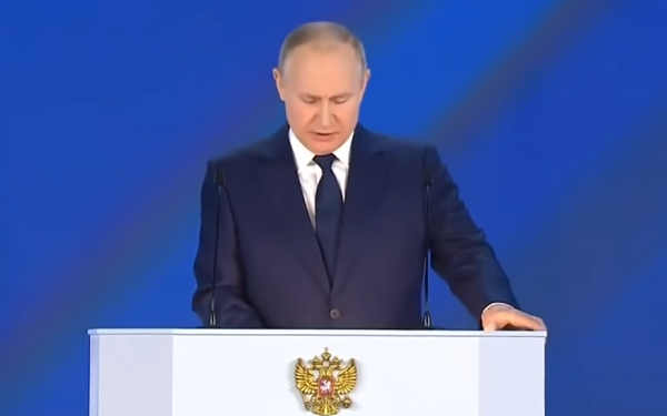 Владимир Путин (обраќање до нацијата, април 2021, скриншот од Јутуб)