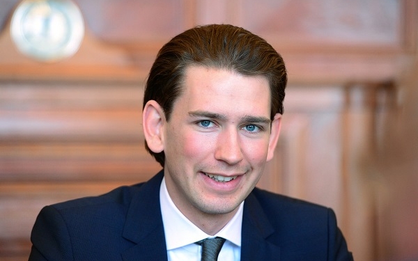 Austrian Foreign Minister Sebastian Kurz is pictured in the Hungarian Ministry for Foreign Affairs in Budapest on March 05, 2014. Kurz is on a one day visit to Hungary to discuss the situation in the Ukraine., Image: 186323907, License: Rights-managed, Restrictions: , Model Release: no, Credit line: Profimedia, AFP