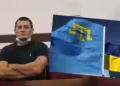 Вилен Темерјанов и знамињата на Кримските Татари и Украина
