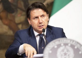 epa08420434 A handout photo made available by the Chigi Palace Press Office shows Italian Prime Minister, Giuseppe Conte, attending a press conference during a break of the Cabinet for the "Relaunch" Law Decree (dl Rilancio) at the Chigi Palace in Rome, Italy, 13 May 2020.  EPA-EFE/FILIPPO ATTILI / HANDOUT  HANDOUT EDITORIAL USE ONLY/NO SALES