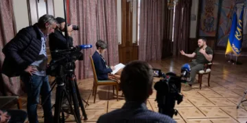 Украинскиот претседател Зеленски даде интервју за АФП на 17 мај 2024 (фото извор: Канцеларија на Претседателот на Украина)